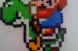 Mario on Yoshi 160x105 Les héros du jeu vidéo et dailleurs en perles hama