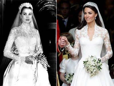 Charlène ne pourra pas s'inspirer de la robe de Grace Kelly, Kate Middleton l'a déjà fait !
