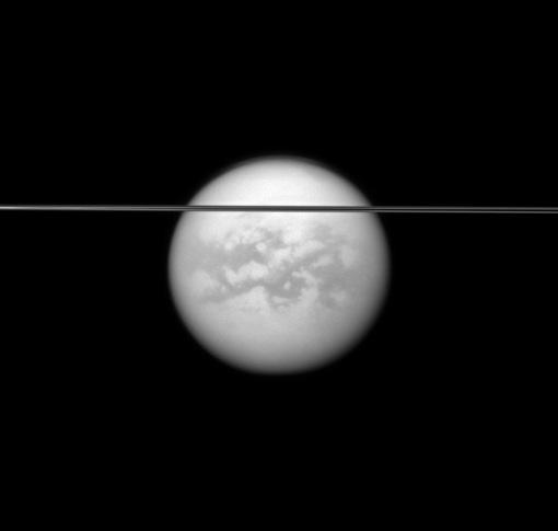 Titan And Saturn Rings