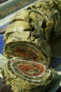 Roulé Saumon - Epinards omelette_roulée_epinards_saumon_boursin