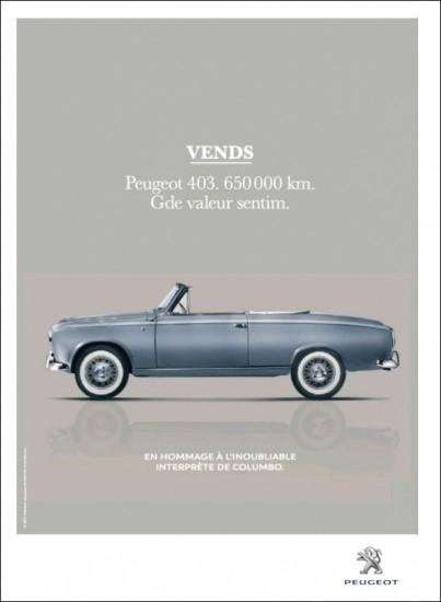 Peugeot rend hommage à la 403 de Columbo