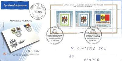 20 ans de la 1ère émission de timbres en Moldavie
