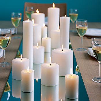 Centres de table de mariage avec bougies