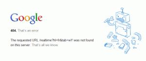 Google erreur 404 RealTime