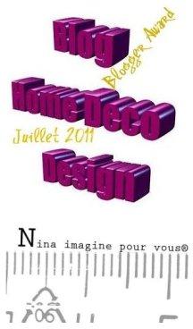 Blogger Award Juillet 2011 Nina Imagine pour Vous !! Blogger Award Juillet 2011 Nina Imagine pour Vous !!