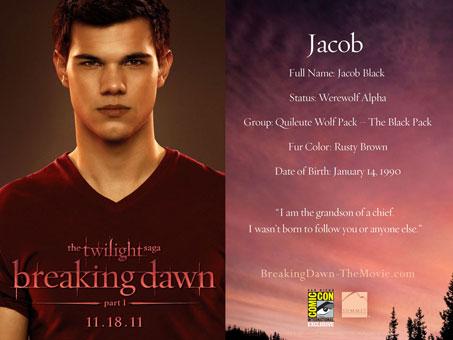 [COMIC CON] Cartes promotionnelles de Breaking Dawn part 1