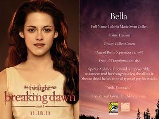 Twilight: Breaking Dawn, Promo Cards from ComicCon