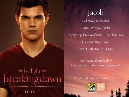 Les cartes de Bella,Edward et Jacob dans Breaking Dawn
