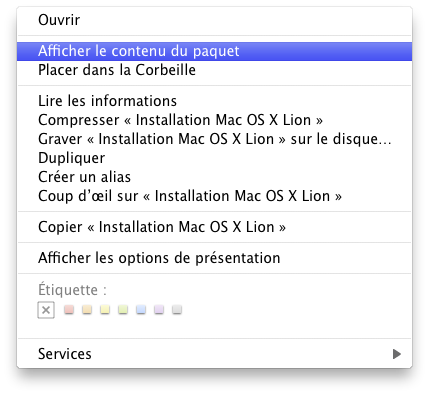 Créer un disque ou une clé USB d’installation Mac OS X Lion