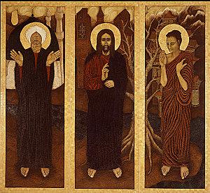 La croyance religieuse Mohammed--Jesus-et-Bouddha