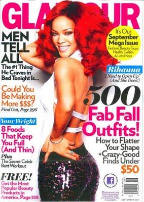 Pix de Rihanna dans Glamour US (sept 2011)