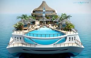 Tropical Paradise Island : Le yacht de luxe en forme d’île tropicale