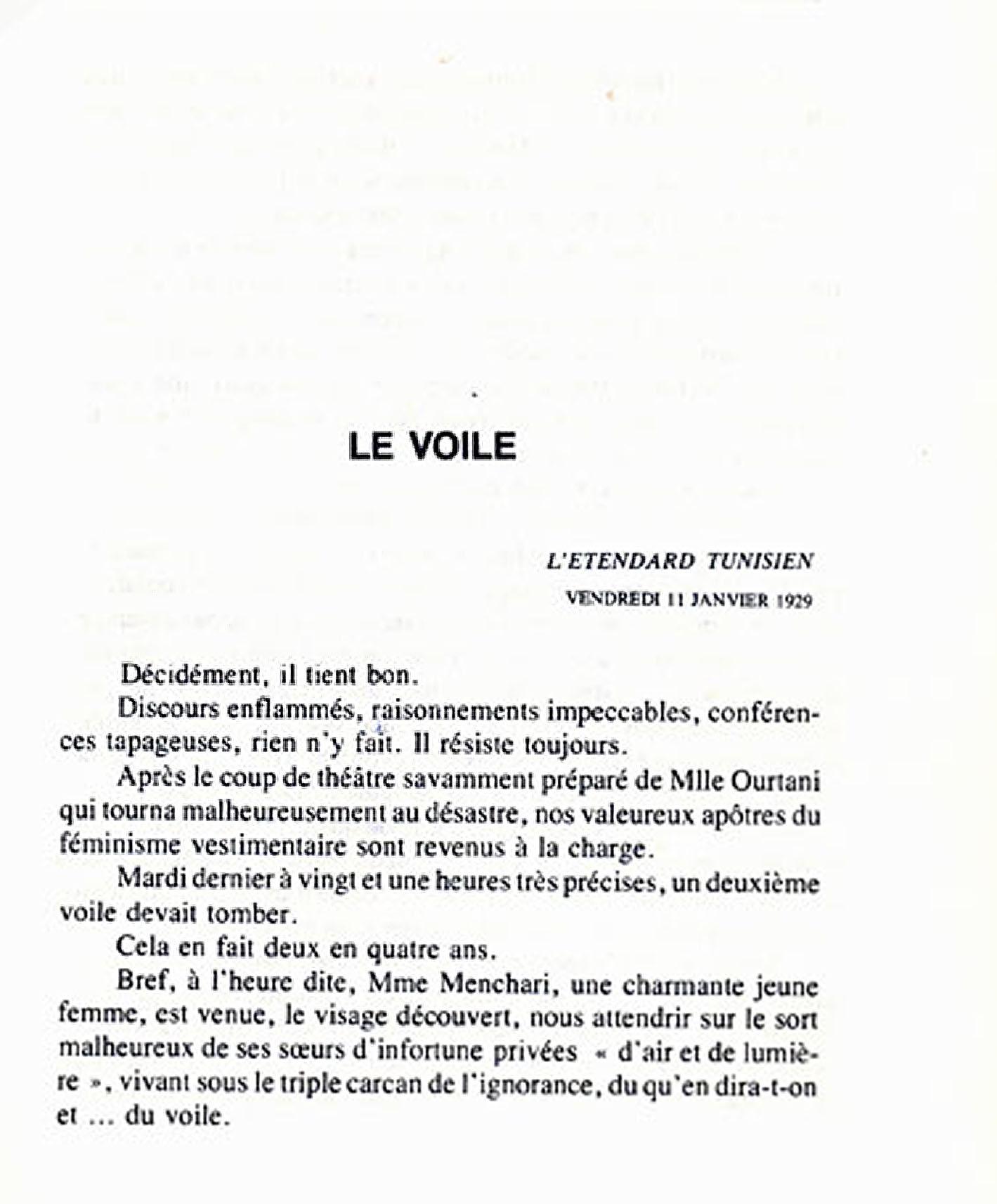 le voile 1 Quand Bourguiba défendait le port du voile.