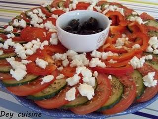 Repas grecque : slouvaki de poulet & salade grecque