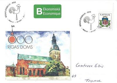 800 ans de la cathédrale de Riga - oblitération spéciale