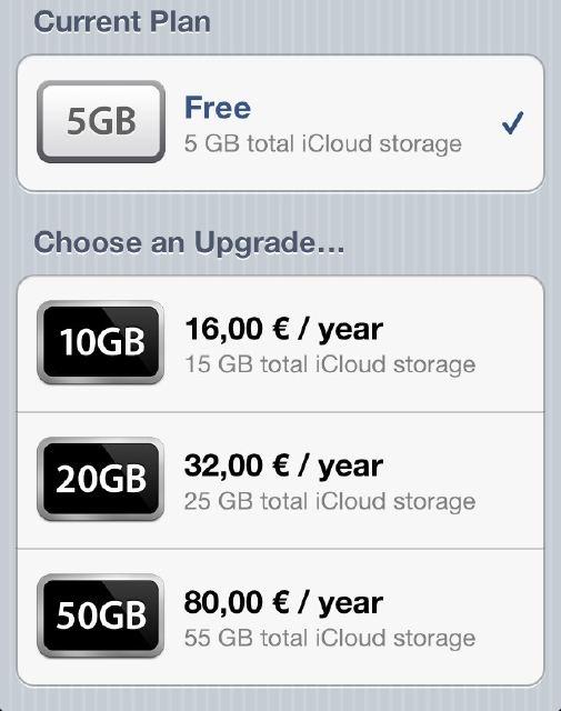 prix_iCloud Les prix de iCloud