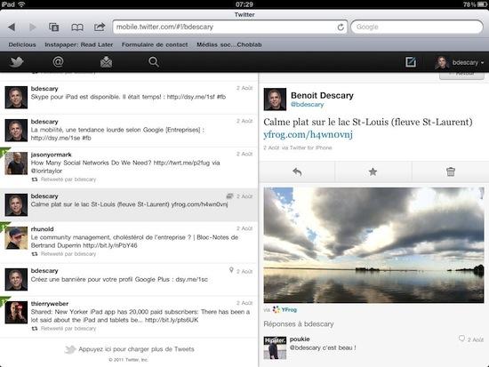 twitter ipad Twitter.com pour iPad, une application Web efficace!