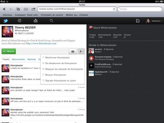 twitter ipad 1 Twitter.com pour iPad, une application Web efficace!