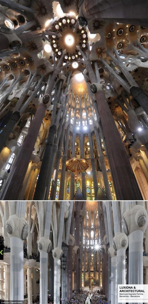 Luxiona-nef-Sagrada-Familia-2 Luxiona illumine la Sagrada Familia de Barcelone
