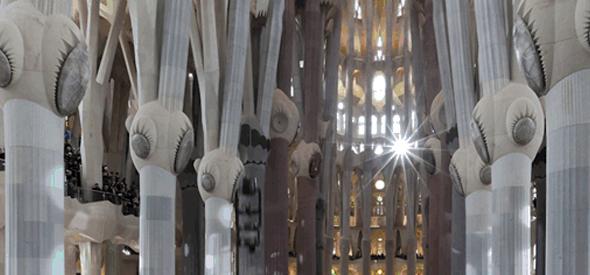 Luxiona-nef-Sagrada-Familia Luxiona illumine la Sagrada Familia de Barcelone