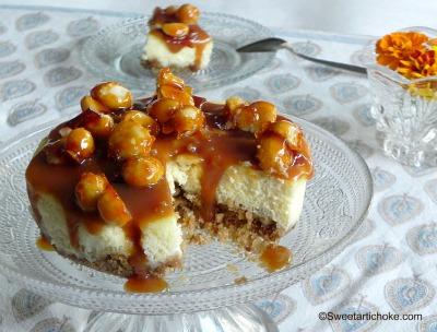 cheesecake9.1 Caramel and macadamia Cheesecake – Cheesecake au caramel et aux noix de macadamia
