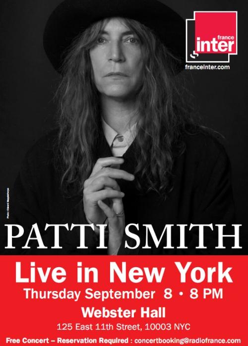 Assiste au concert de Patti Smith à New York !