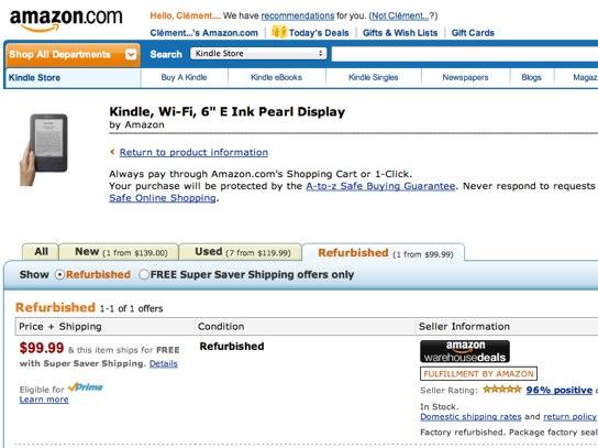 Amazon : le Kindle à 99$ existe déjà !