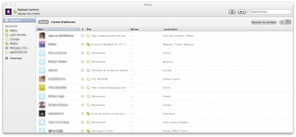 Skype pour Mac OS X : Fait des belles conversations en HD
