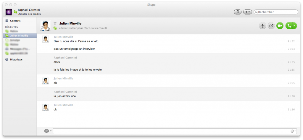 Skype pour Mac OS X : Fait des belles conversations en HD
