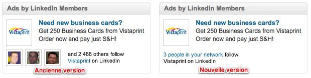 linkedin pub sociale Linkedin retire les noms et photos des publicités sociales