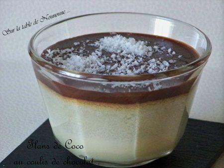 Flans de coco au coulis de chocolat Flans de Coco au coulis de chocolat 2