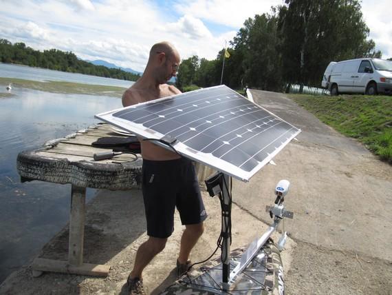 mise en place du panneau solaire