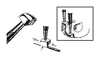 Repoussage du cuir avec couteau a ouvrir et matoir Repoussage du cuir avec couteau a ouvrir et matoir