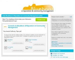 Page Foursquare Blueboat Foursquare améliore la gestion de ses pages marque
