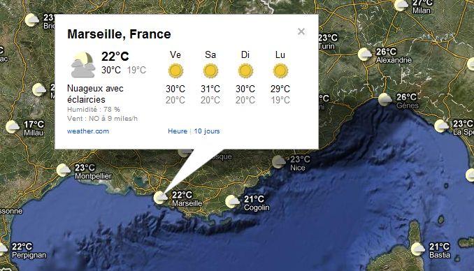 météo La météo sur Google Map cest possible ! 