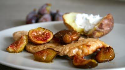 AIGUILLETTES DE POULET AUX FIGUES RÔTIES