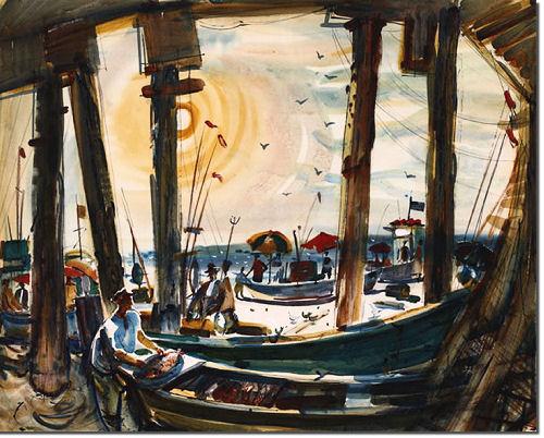Dike Aquarellistes américains reconnus, nés ou disparus au 20 ème siècle – Partie 1/2 Rex Brandt -Mario Cooper – J.W.S. Cox – Phil Dike – Ted Kautzky – Henry G. Keller – Dong Kingman -John Pike – Fairfield Porter – Charles Marion Russell