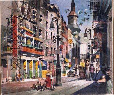 Doog Mott street Aquarellistes américains reconnus, nés ou disparus au 20 ème siècle – Partie 1/2 Rex Brandt -Mario Cooper – J.W.S. Cox – Phil Dike – Ted Kautzky – Henry G. Keller – Dong Kingman -John Pike – Fairfield Porter – Charles Marion Russell