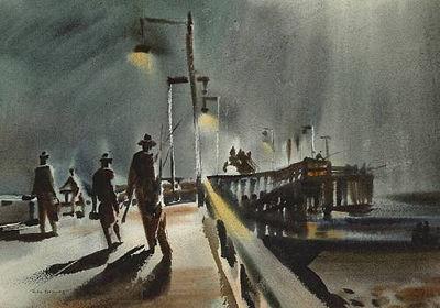Brandt Rex_ Evening's Catch from the Wharf Aquarellistes américains reconnus, nés ou disparus au 20 ème siècle – Partie 1/2 Rex Brandt -Mario Cooper – J.W.S. Cox – Phil Dike – Ted Kautzky – Henry G. Keller – Dong Kingman -John Pike – Fairfield Porter – Charles Marion Russell