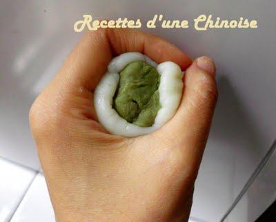 Galettes de Lune (Yue Bing) glacées au thé vert 绿茶冰皮月饼 lǜchá bīng pí yuèbing