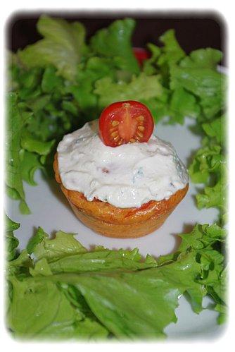 Cupcakes tomate, mozzarella et basilic Cupcake tomate mozzarella