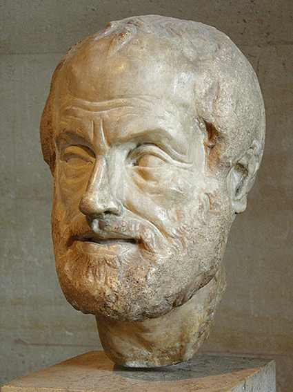 Portrait d'Aristote. Marbre du Pentélique, copie romaine de période impériale (Ier ou IIe siècle ap. J.-C.) d'un bronze perdu réalisé par Lysippe. Portrait d'Aristote. Marbre du Pentélique, copie romaine de période impériale (Ier ou IIe siècle ap. J.-C.) d'un bronze perdu réalisé par Lysippe.