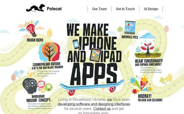 Les illustrations dans les sites web, 40 exemples absolument fantastiques ipolecat - site avec illustration