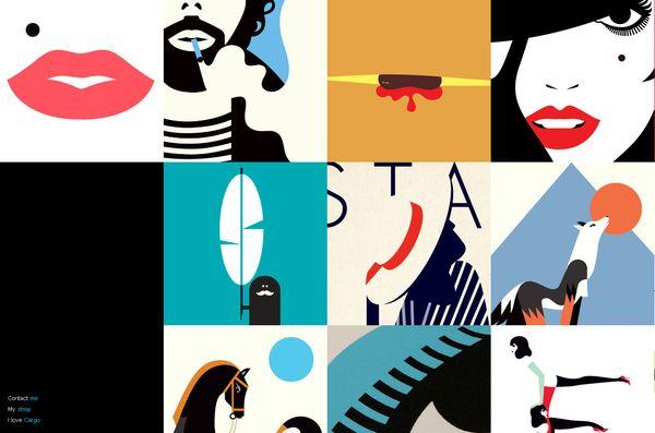 Les illustrations dans les sites web, 40 exemples absolument fantastiques Malikafavre - site avec illustration