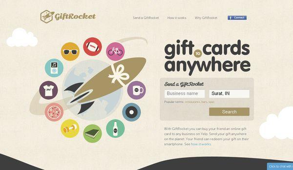 Les illustrations dans les sites web, 40 exemples absolument fantastiques giftrocket - site avec illustration