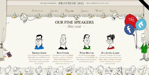 Les illustrations dans les sites web, 40 exemples absolument fantastiques frontend2011 - site avec illustration