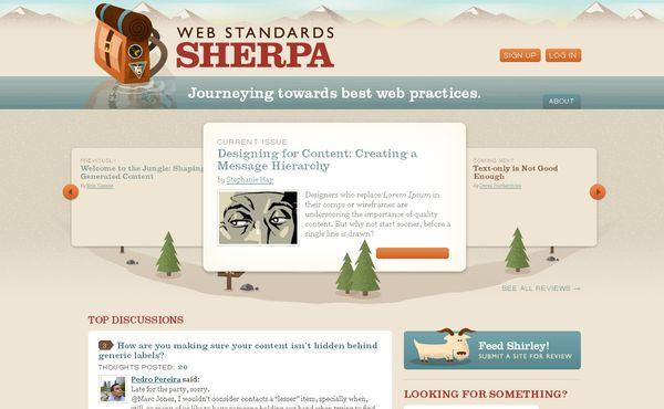 Les illustrations dans les sites web, 40 exemples absolument fantastiques webstandardssherpa - site avec illustration