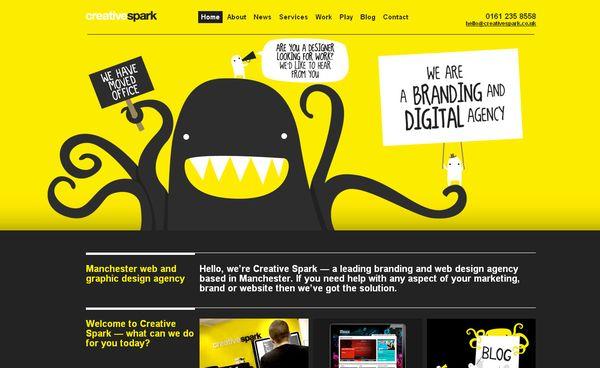 Les illustrations dans les sites web, 40 exemples absolument fantastiques creativespark - site avec illustration