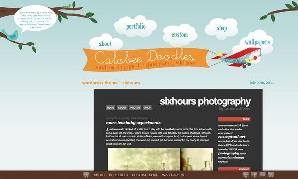 Les illustrations dans les sites web, 40 exemples absolument fantastiques calobeedoodles - site avec illustration
