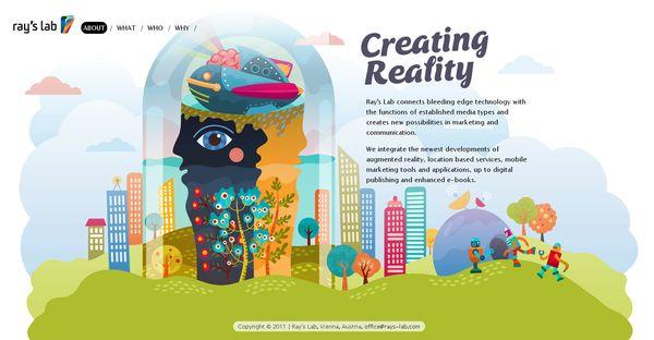 Les illustrations dans les sites web, 40 exemples absolument fantastiques rays-lab - site avec illustration